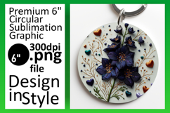 Artistic Round Design Sublimation PNG , 3D Flower Product Image 1