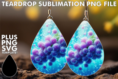 Whimsical TEARDROP Earrings Design PNG, 3D Fruits Product Image 1