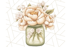 Flowers in Glass Jars PNG, Rustic Floral Watercolor Clipart Product Image 2