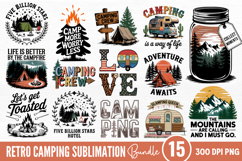 Retro Camping Sublimation Bundle PNG Product Image 1