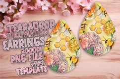 Sleek Teardrop Earrings Artwork PNG , Bee Product Image 1