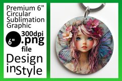 Playful Circle Design Keychain Artwork , Fairy Product Image 1