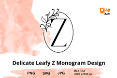 Delicate Leafy Monogram Design Product Image 1