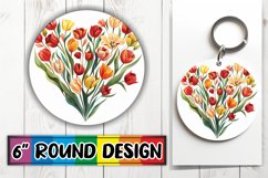 Heart of Spring Flowers Round Design Sublimation PNG Product Image 1