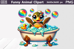 Turtle Clipart | Funny Sea Turtle Sublimation Product Image 1