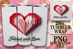 Blissful love 20oz tumbler wrap, Heart Quote Product Image 1