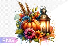 Autumn Harvest Pumpkin Sublimation - Pumpkin Clipart Design Product Image 1