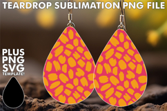 Fun Teardrop Earrings Art PNG, Funky Pattern Product Image 1
