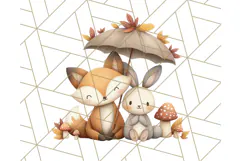Woodland Autumn Critters PNG Clipart, Cute Fall Animals Product Image 2