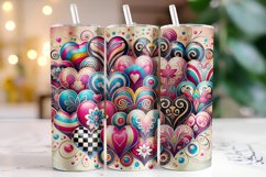 Hearts Valentine's Day Tumbler Wrap Sublimation Product Image 1