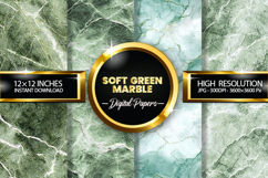 soft Green marble Digital Papers - 04 variations Product Image 1