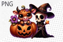 Halloween Cow Sublimation - Clipart PNG Design Product Image 1