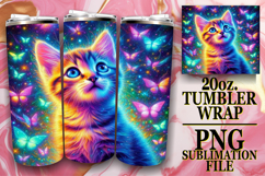Vibrant dreams 20oz tumbler wrap, Cat Product Image 1