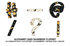 Halloween Alphabet Clipart PNG, watercolor letters doodle Product Image 6