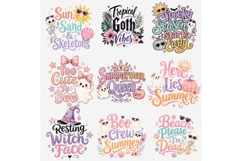 Summerween Clipart Bundle PNG, Pastel Halloween Summer Product Image 2
