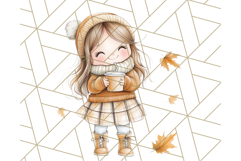 Pumpkin Spice Chibi Girls, Fall Accessories PNG, Cozy Autumn Product Image 2