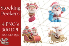 Christmas Stockings & Sleighs Clipart PNG Cute Holiday Product Image 1