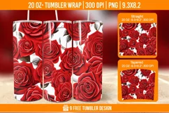 Valentine Rose Tumbler Wrap Designs, Sublimation Wrap Product Image 1