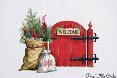 Cute Watercolor Christmas Farm Clipart PNG Product Image 1