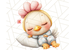 Sleeping Baby Animals PNG, Cozy Pajama Bedtime Clipart Png Product Image 2