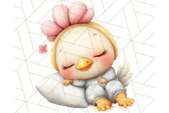 Sleeping Baby Animals PNG, Cozy Pajama Bedtime Clipart Png Product Image 2