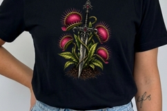 Gothic Venus Flytrap Clipart PNG, Dark Botanical Carnivorous Product Image 3
