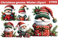 Christmas gnome Winter clipart PNG Product Image 1