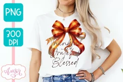 Thanksgiving shirt sublimation PNG | Thankful coquette bow Product Image 4