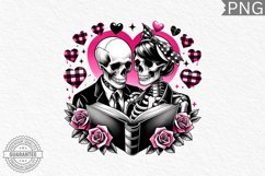 Valentine&#039;s Day Skeleton PNG - Valentine Clipart Sublimation Product Image 1