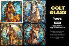 Colt Stained Glass Square Coaster - 04 Variations Product Image 2