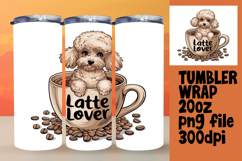 MODERN 20oz Sublimation Design , Coffee Dog Product Image 1