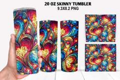 Flower Skinny Tumbler 20oz Wrap Design, Winter Tumbler Wrap Product Image 1
