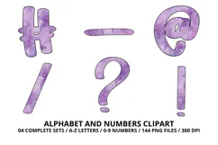 Halloween Alphabet Clipart PNG, watercolor letters doodle Product Image 6