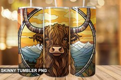 Stained Glass Highland Cow PNG Tumbler Design Product Image 1