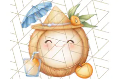 Tropical Tiki Friends PNG Clipart, Cute Summer Art Product Image 2