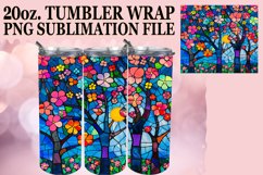 Vibrant Stained Glass Tree 20oz Tumbler Wrap Design Product Image 1