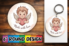 Joyful Car Coaster Round Style PNG, Cupid Product Image 1