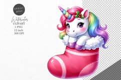 Christmas clipart, Unicorn clipart, Winter clipart Product Image 1
