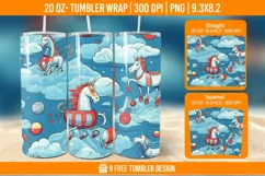Unicorn Milkyway Tumbler Wrap Designs, Sublimation Wrap Product Image 1