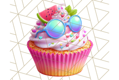 Bright Summer Cupcake PNG Clipart, Colorful Cupcakes Product Image 2