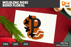 Wildling Rose Boho Floral Monogram Product Image 1