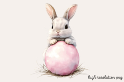 Pastel Pink Easter Watercolor Clipart PNG Product Image 1