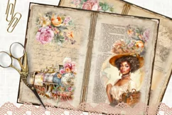 African American Vintage Travel Junk Journal Kit Cards Print Product Image 3