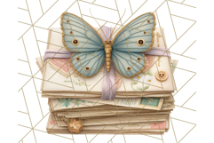 Vintage Butterfly PNG Clipart, Fairytale Cottagecore Images Product Image 2