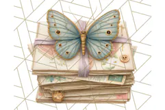 Vintage Butterfly PNG Clipart, Fairytale Cottagecore Images Product Image 2