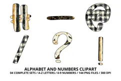 Halloween Alphabet Clipart PNG, watercolor letters doodle Product Image 6