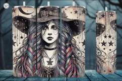 4 Witch Seamless Tumbler Sublimation, 20 oz Tumbler Wrap Product Image 5