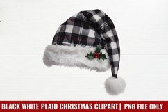 Black White Plaid Christmas clipart PNG Product Image 1