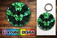 Autumnal Stained Glass Halloween Design Round Product Image 1