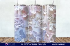 3d Pastel Butterflies &amp; Flowers Tumbler Wrap Product Image 1